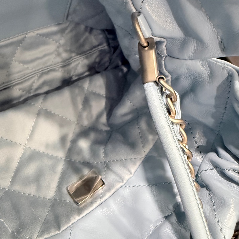 CHANEL✨22bag mini垃圾袋Hobo 購物袋 水藍/寶寶藍-22