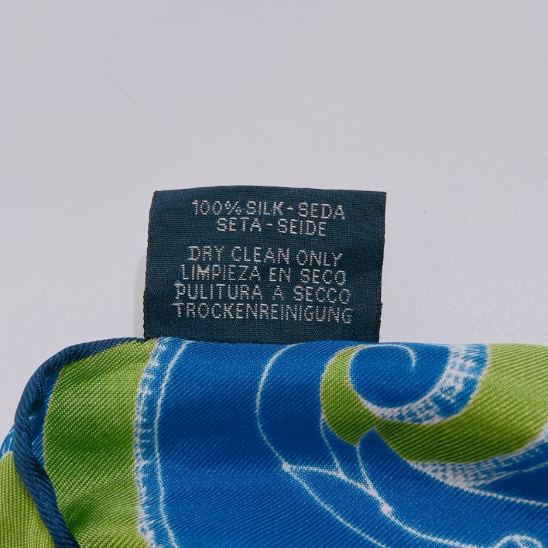 TW4772  Hermes 愛馬仕 maxi twilly 絲巾L'instruction du Roy Bayadere Silk Muffler Blue X Multi Colour-11