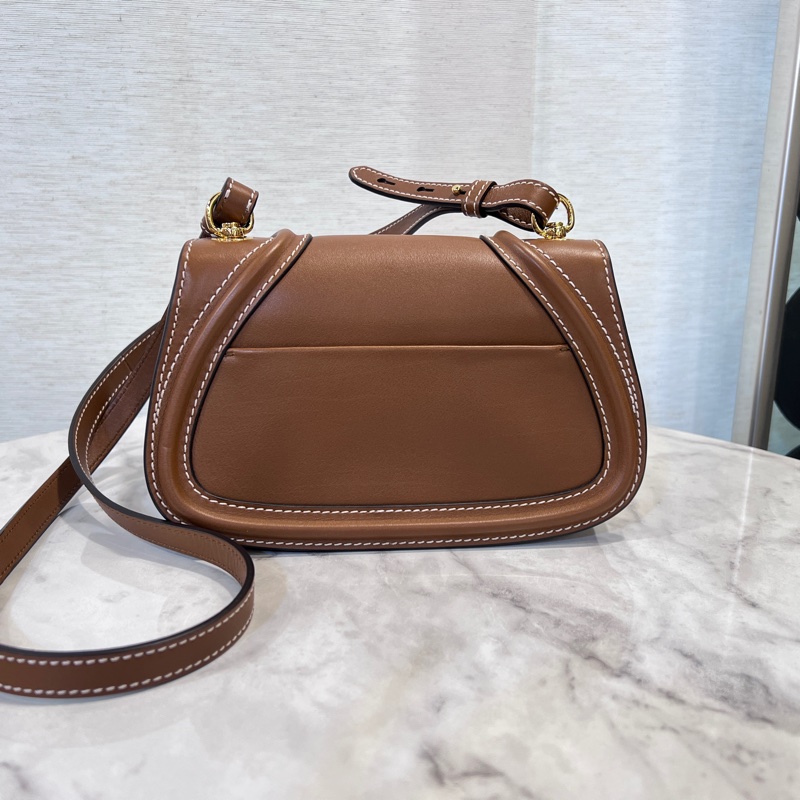 Gucci 棕色牛皮Blondie小號金釦下蓋磁釦肩斜背包-1