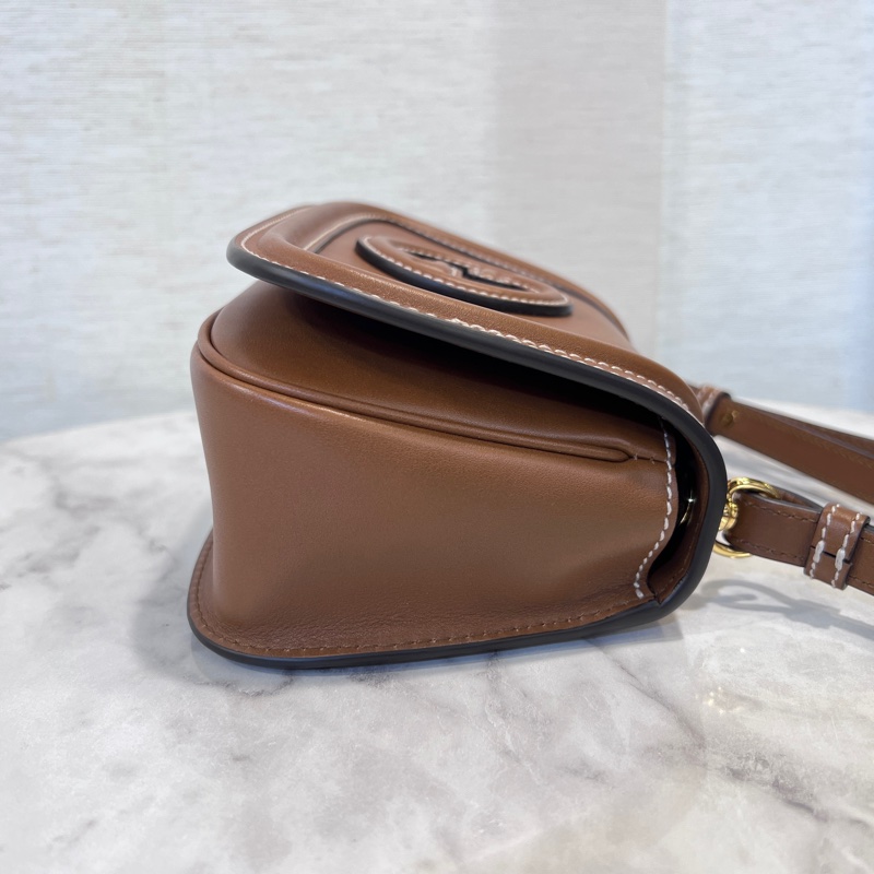 Gucci 棕色牛皮Blondie小號金釦下蓋磁釦肩斜背包-5