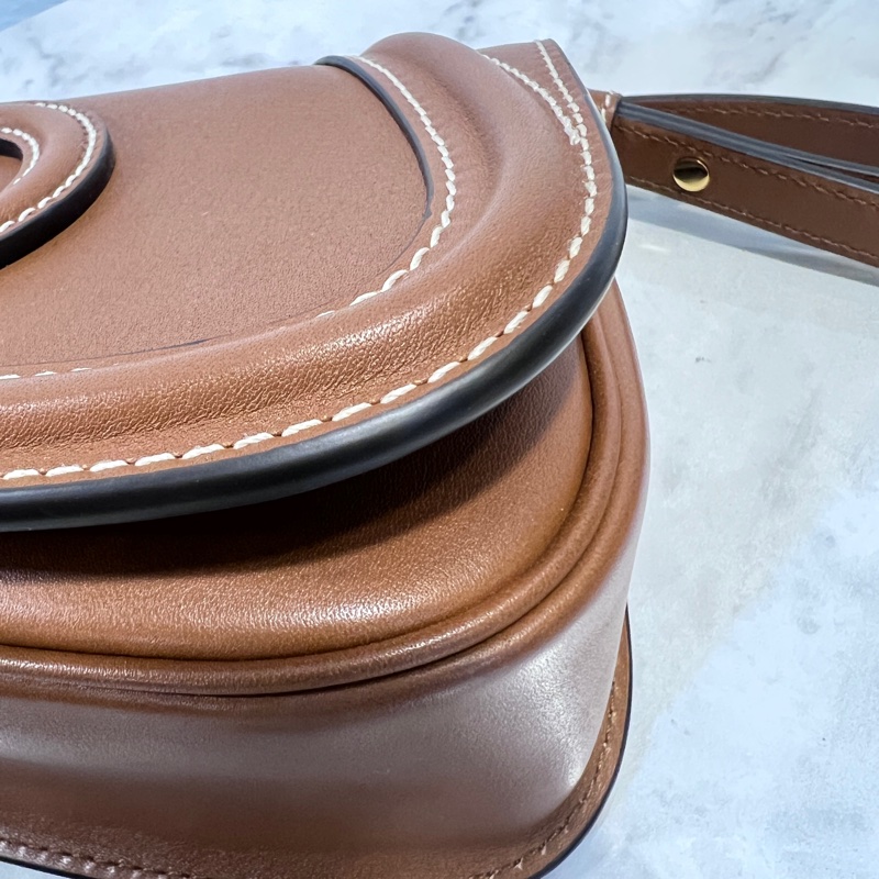 Gucci 棕色牛皮Blondie小號金釦下蓋磁釦肩斜背包-7