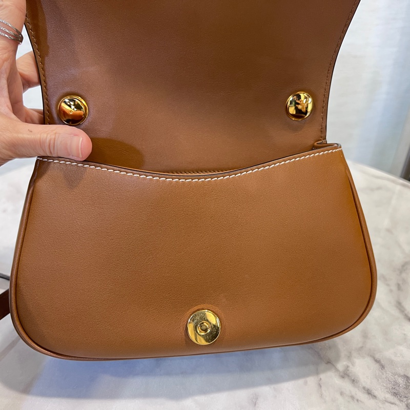Gucci 棕色牛皮Blondie小號金釦下蓋磁釦肩斜背包-11