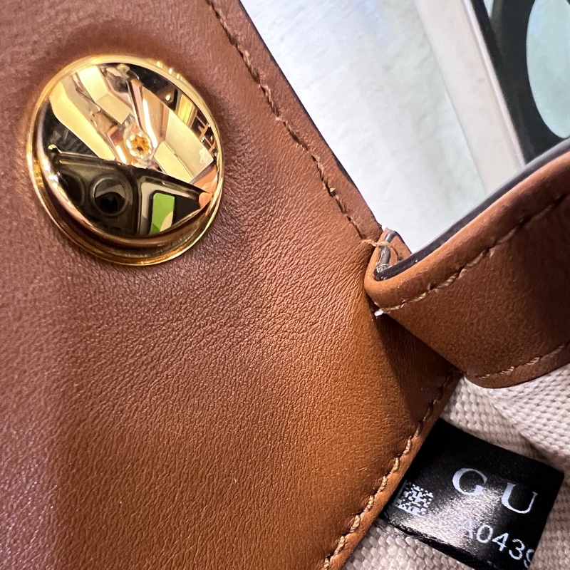 Gucci 棕色牛皮Blondie小號金釦下蓋磁釦肩斜背包-19