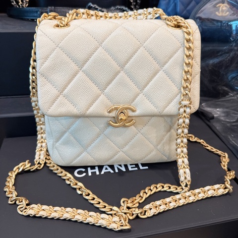 Chanel✨ Ado荔枝皮革小號雙肩包後背包 芯片款