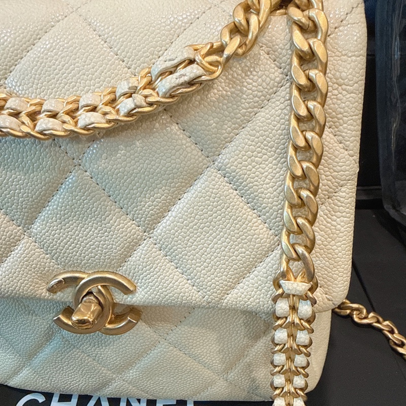 Chanel✨ Ado荔枝皮革小號雙肩包後背包 芯片款-1