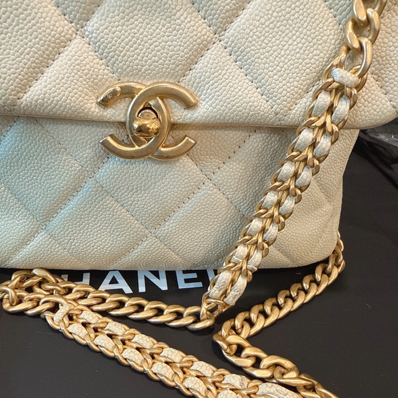 Chanel✨ Ado荔枝皮革小號雙肩包後背包 芯片款-9