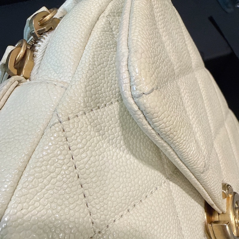 Chanel✨ Ado荔枝皮革小號雙肩包後背包 芯片款-14