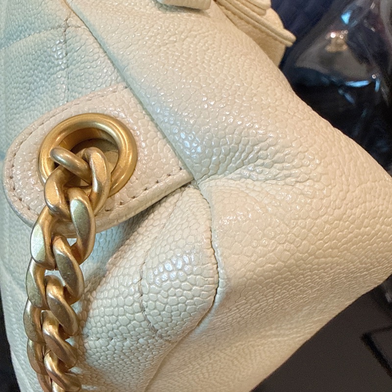 Chanel✨ Ado荔枝皮革小號雙肩包後背包 芯片款-15