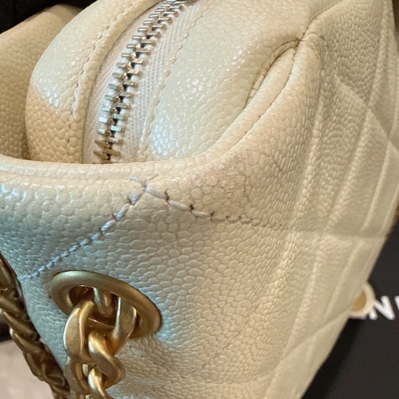 Chanel✨ Ado荔枝皮革小號雙肩包後背包 芯片款-18