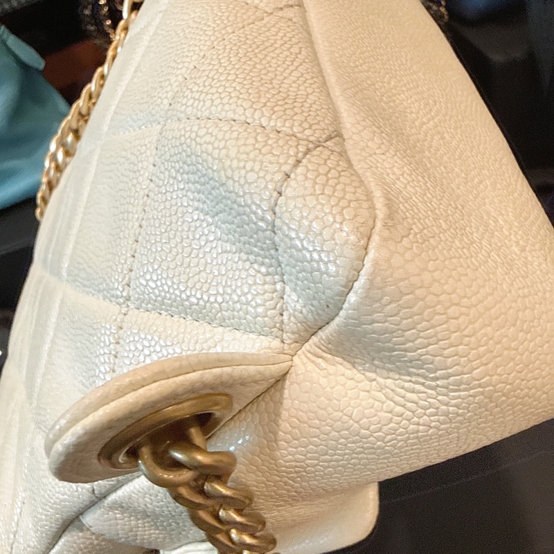 Chanel✨ Ado荔枝皮革小號雙肩包後背包 芯片款-21