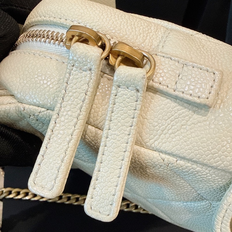 Chanel✨ Ado荔枝皮革小號雙肩包後背包 芯片款-28