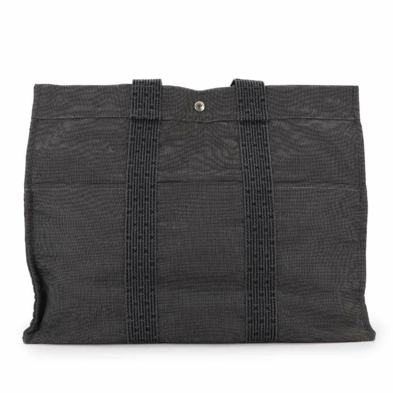 愛馬仕 Herline Tote GM 手提包，灰色帆布材質，銀色五金配件。-1
