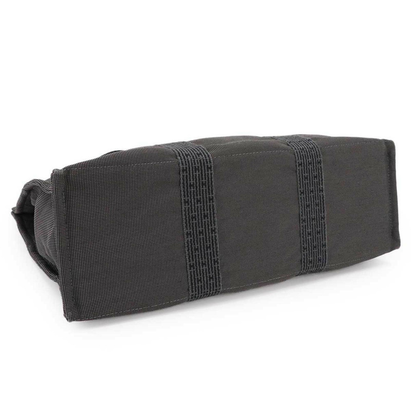 愛馬仕 Herline Tote GM 手提包，灰色帆布材質，銀色五金配件。-3