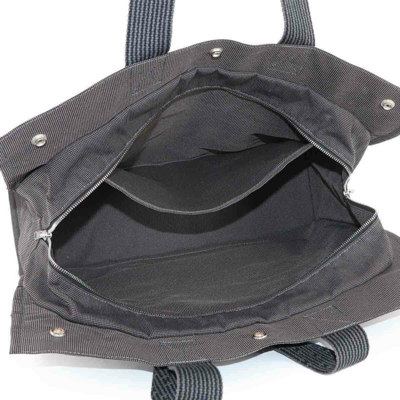 愛馬仕 Herline Tote GM 手提包，灰色帆布材質，銀色五金配件。-5