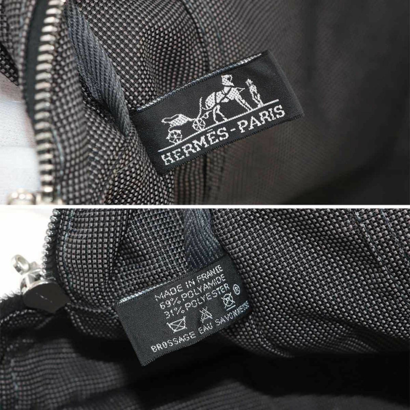 愛馬仕 Herline Tote GM 手提包，灰色帆布材質，銀色五金配件。-6