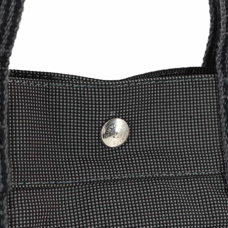 愛馬仕 Herline Tote GM 手提包，灰色帆布材質，銀色五金配件。-7