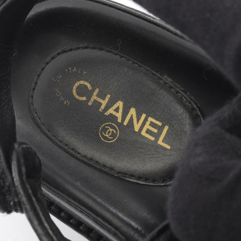 香奈兒 (CHANEL) 19 dix-neuf 19 涼鞋 G35927 黑色皮革 二手 女款-4