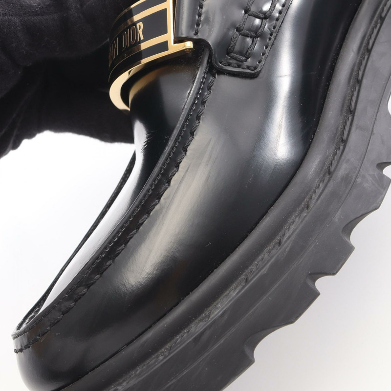 Dior黑色平底皮樂福鞋，女款，36碼，二手，附Logo-8