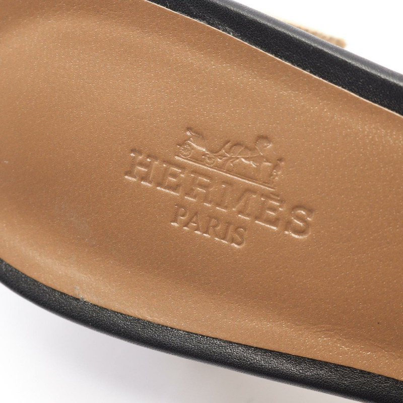 愛馬仕 Oasis 穆勒鞋，黑色皮革，二手女款-4