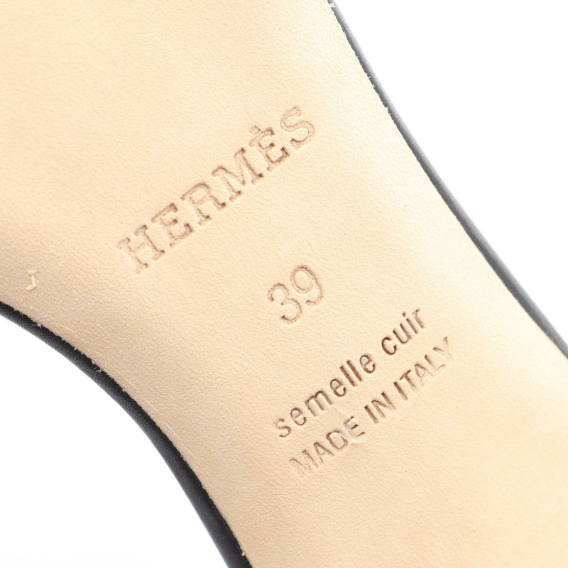 愛馬仕 Oasis 穆勒鞋，黑色皮革，二手女款-5