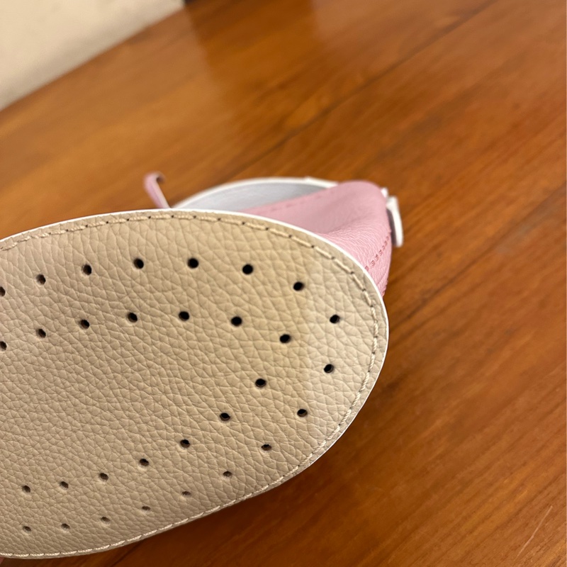 DELVAUX 暗粉皮革白邊手提水桶包 超美-18