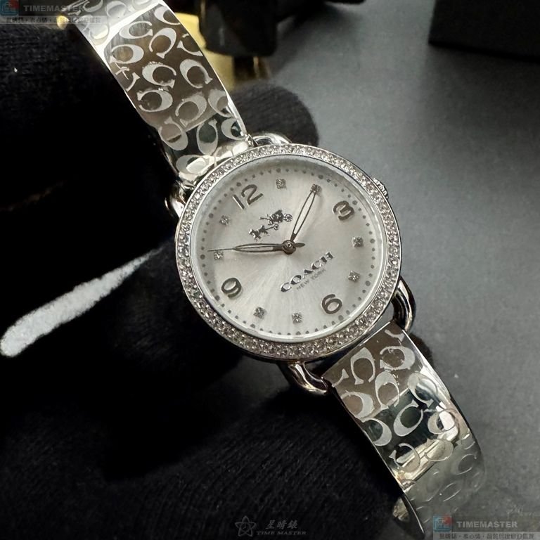 COACH手錶,編號CH00268,28mm銀圓形精鋼錶殼,銀色簡約, 中三針顯示錶面,銀色精鋼錶帶款,頂級時尚!-2