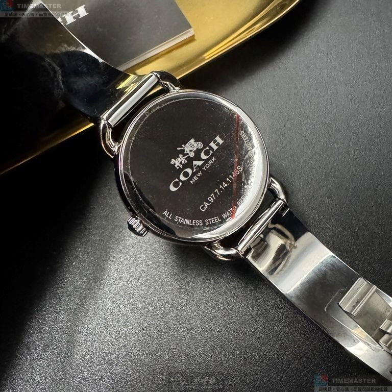 COACH手錶,編號CH00268,28mm銀圓形精鋼錶殼,銀色簡約, 中三針顯示錶面,銀色精鋼錶帶款,頂級時尚!-3