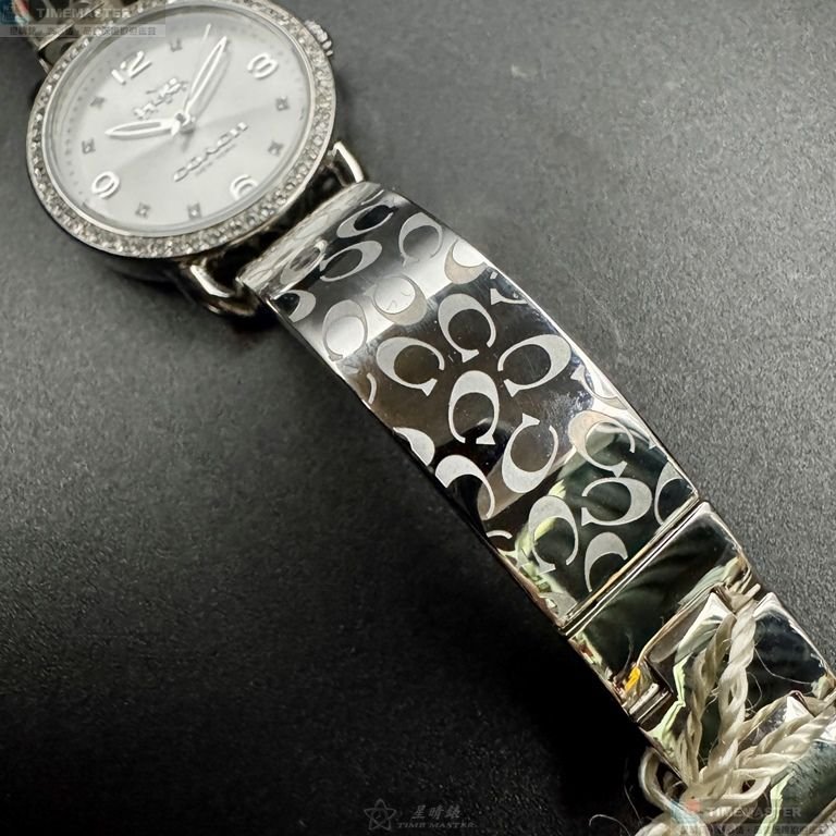 COACH手錶,編號CH00268,28mm銀圓形精鋼錶殼,銀色簡約, 中三針顯示錶面,銀色精鋼錶帶款,頂級時尚!-4