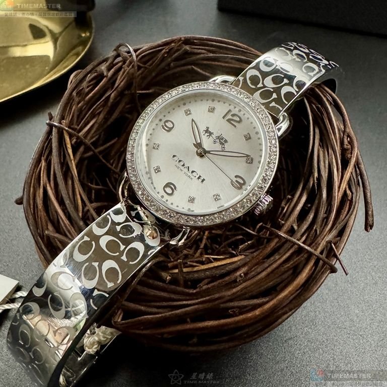 COACH手錶,編號CH00268,28mm銀圓形精鋼錶殼,銀色簡約, 中三針顯示錶面,銀色精鋼錶帶款,頂級時尚!-10