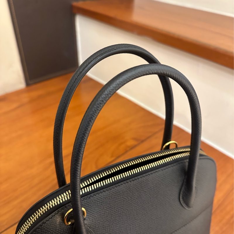 HERMES 黑金釦BOLIDE25 手提兩用包 超級夯尺寸-5