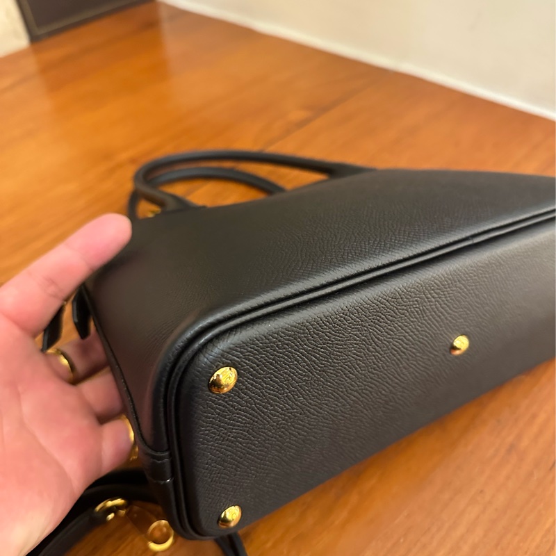 HERMES 黑金釦BOLIDE25 手提兩用包 超級夯尺寸-8