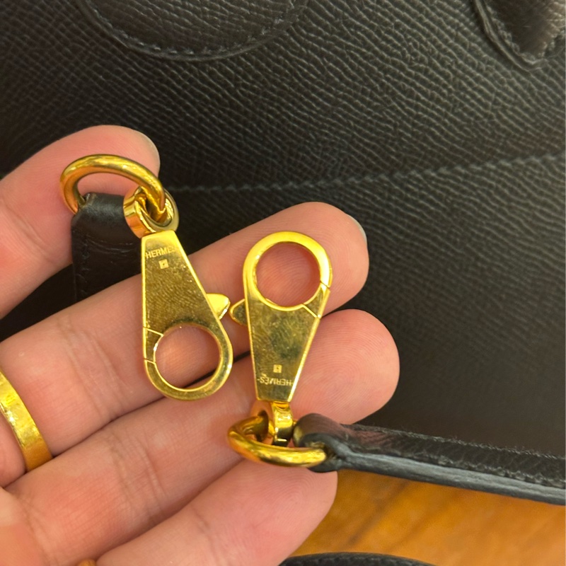 HERMES 黑金釦BOLIDE25 手提兩用包 超級夯尺寸-11