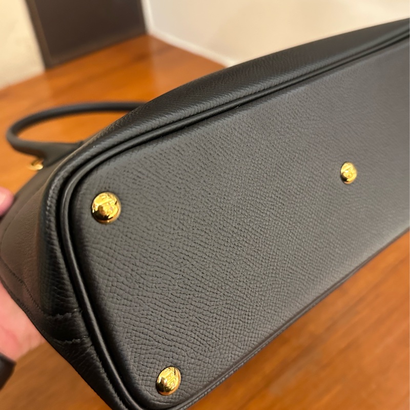 HERMES 黑金釦BOLIDE25 手提兩用包 超級夯尺寸-15