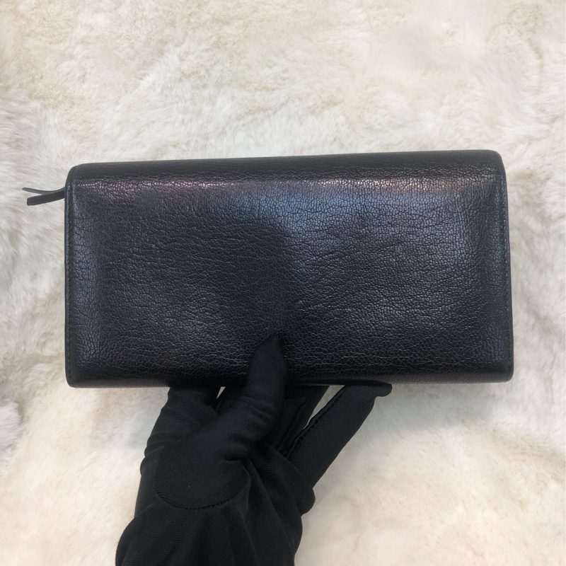 Balenciaga 牛皮黑金City 長銀包 XC304-1