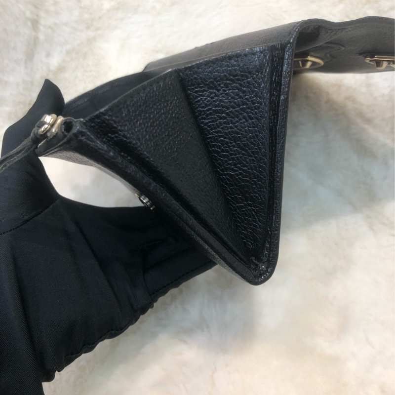 Balenciaga 牛皮黑金City 長銀包 XC304-6