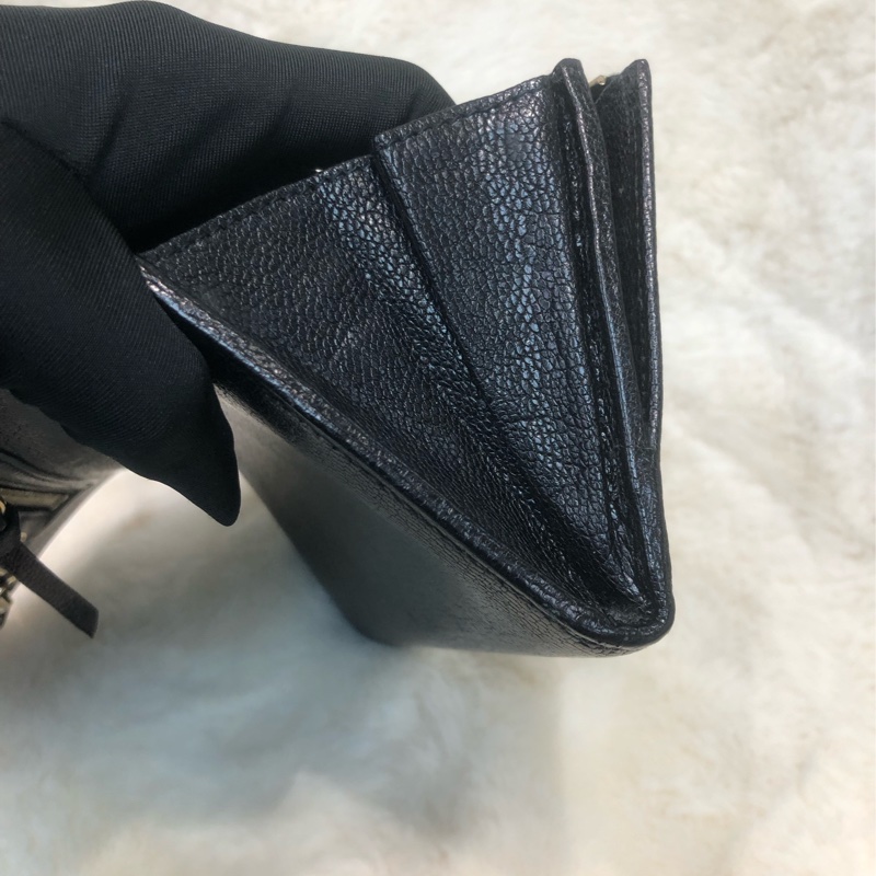 Balenciaga 牛皮黑金City 長銀包 XC304-7