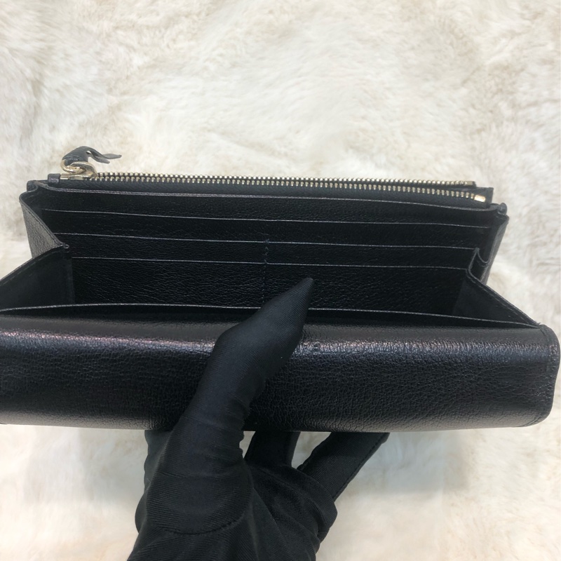 Balenciaga 牛皮黑金City 長銀包 XC304-11