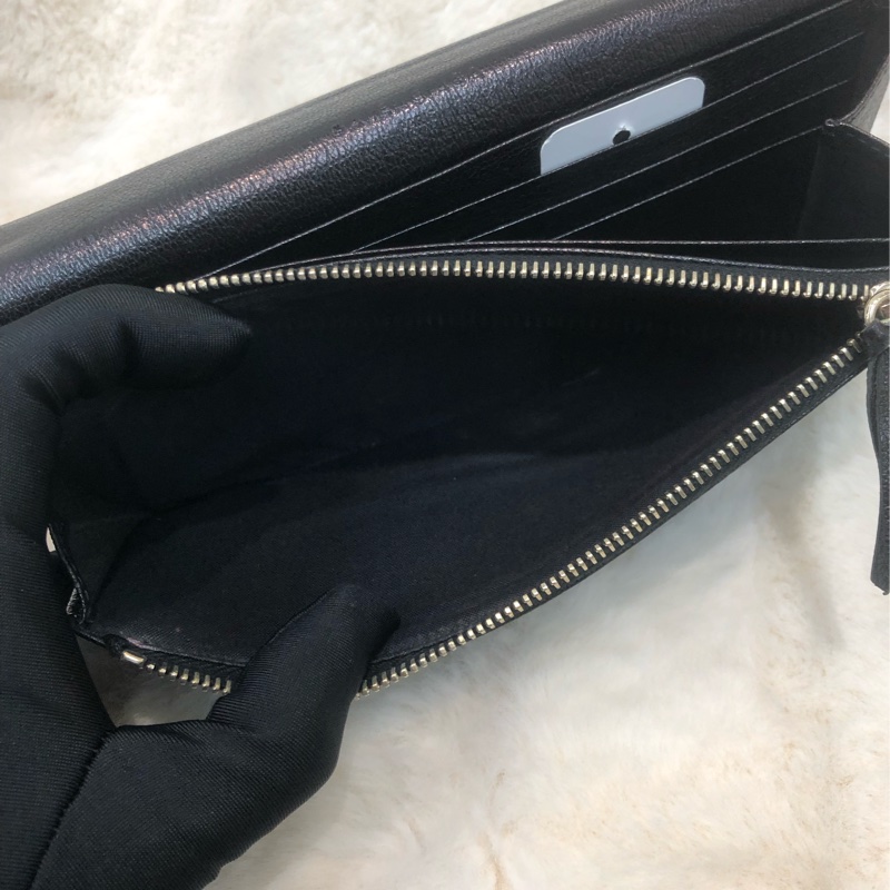 Balenciaga 牛皮黑金City 長銀包 XC304-12