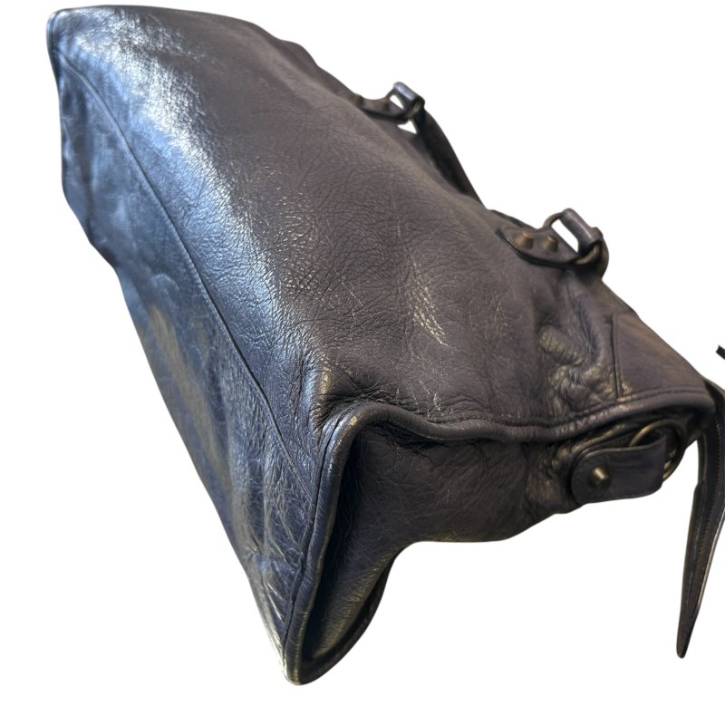 BALECIAGA藍紫色全皮CITY機車包-3