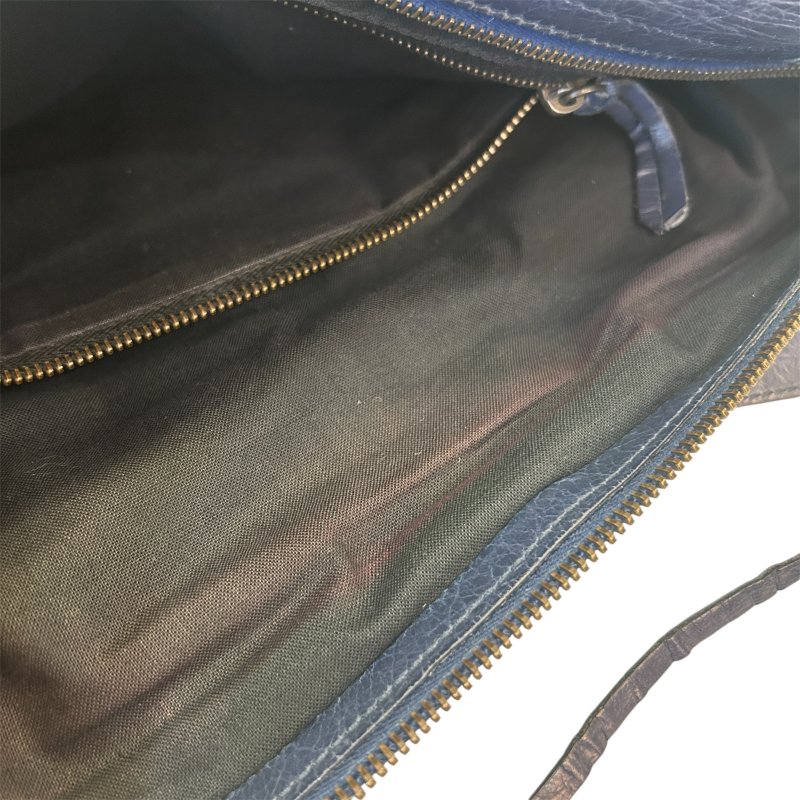 BALECIAGA藍紫色全皮CITY機車包-14