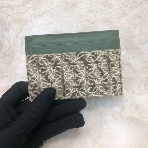 Loewe 綠色緹花卡包 XC004