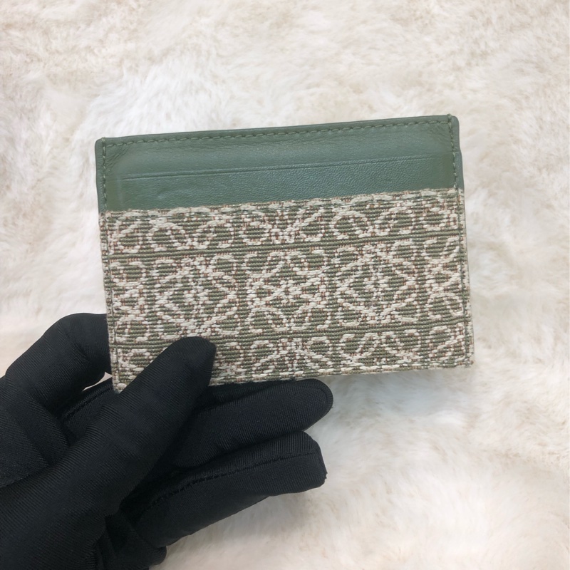 Loewe 綠色緹花卡包 XC004-0