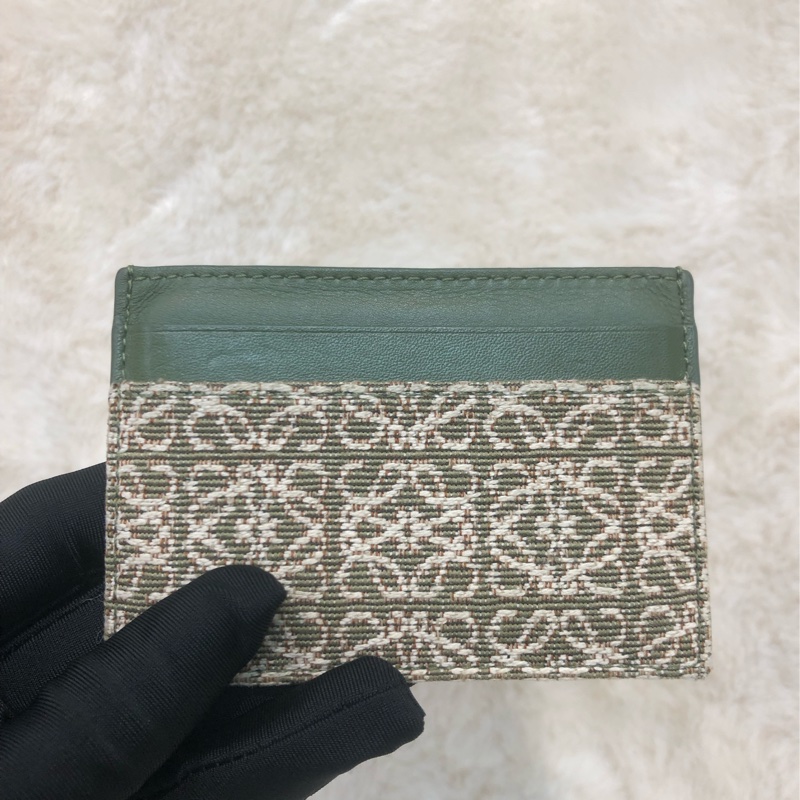 Loewe 綠色緹花卡包 XC004-1
