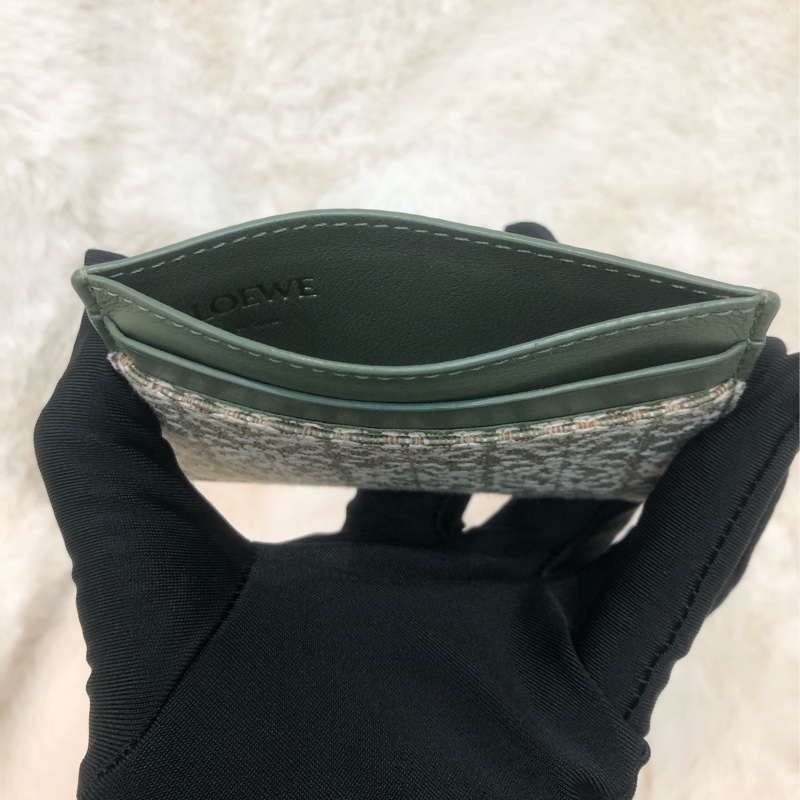 Loewe 綠色緹花卡包 XC004-9