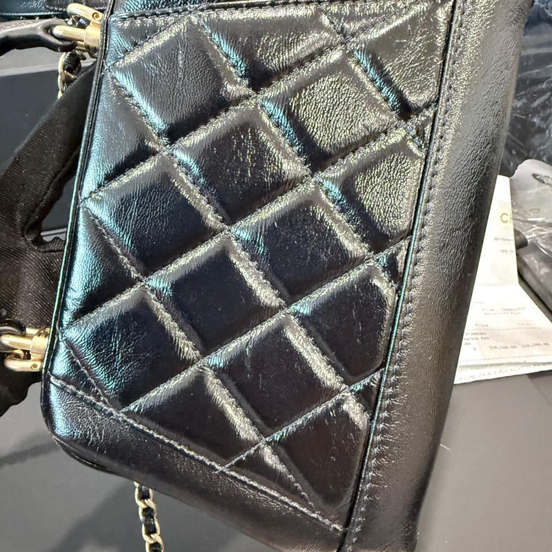 CHANEL✨2024A 菱格紋皮穿鏈手提包醫生包mini 芯片-4