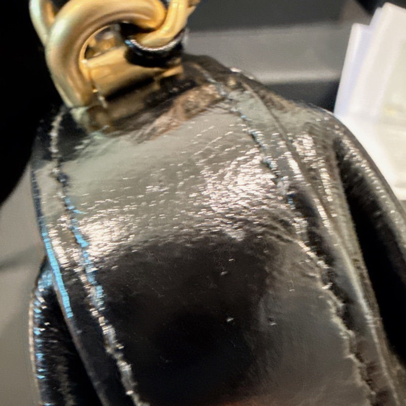 CHANEL✨2024A 菱格紋皮穿鏈手提包醫生包mini 芯片-13