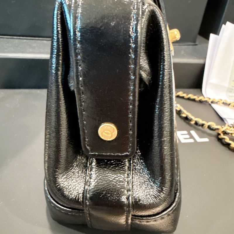 CHANEL✨2024A 菱格紋皮穿鏈手提包醫生包mini 芯片-14