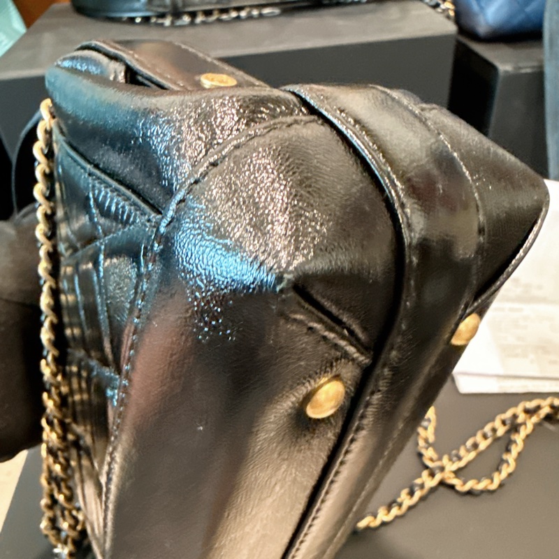 CHANEL✨2024A 菱格紋皮穿鏈手提包醫生包mini 芯片-20