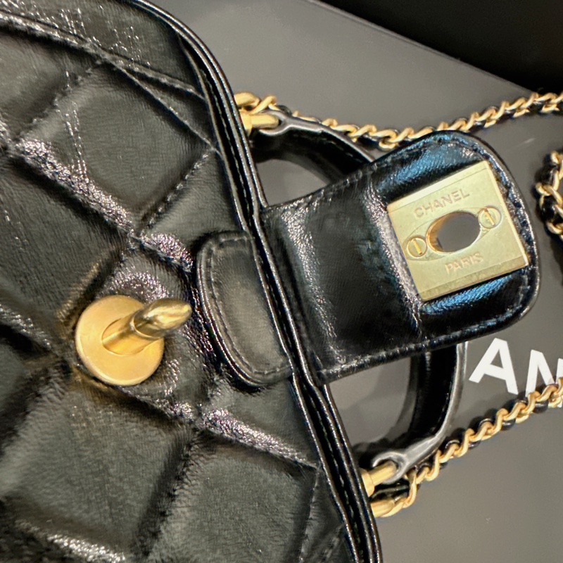 CHANEL✨2024A 菱格紋皮穿鏈手提包醫生包mini 芯片-29