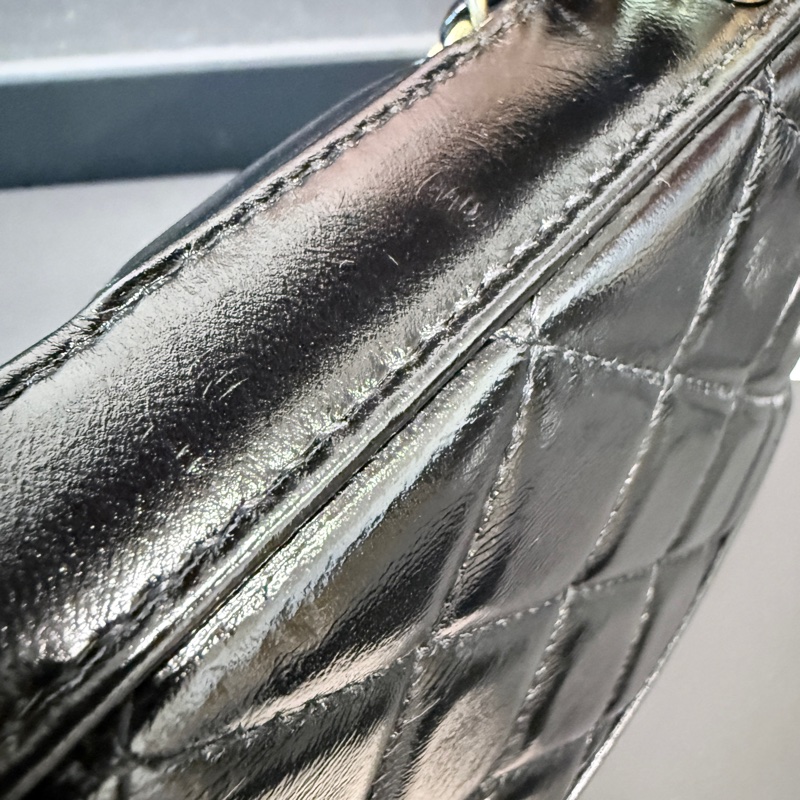 CHANEL✨2024A 菱格紋皮穿鏈手提包醫生包mini 芯片-40